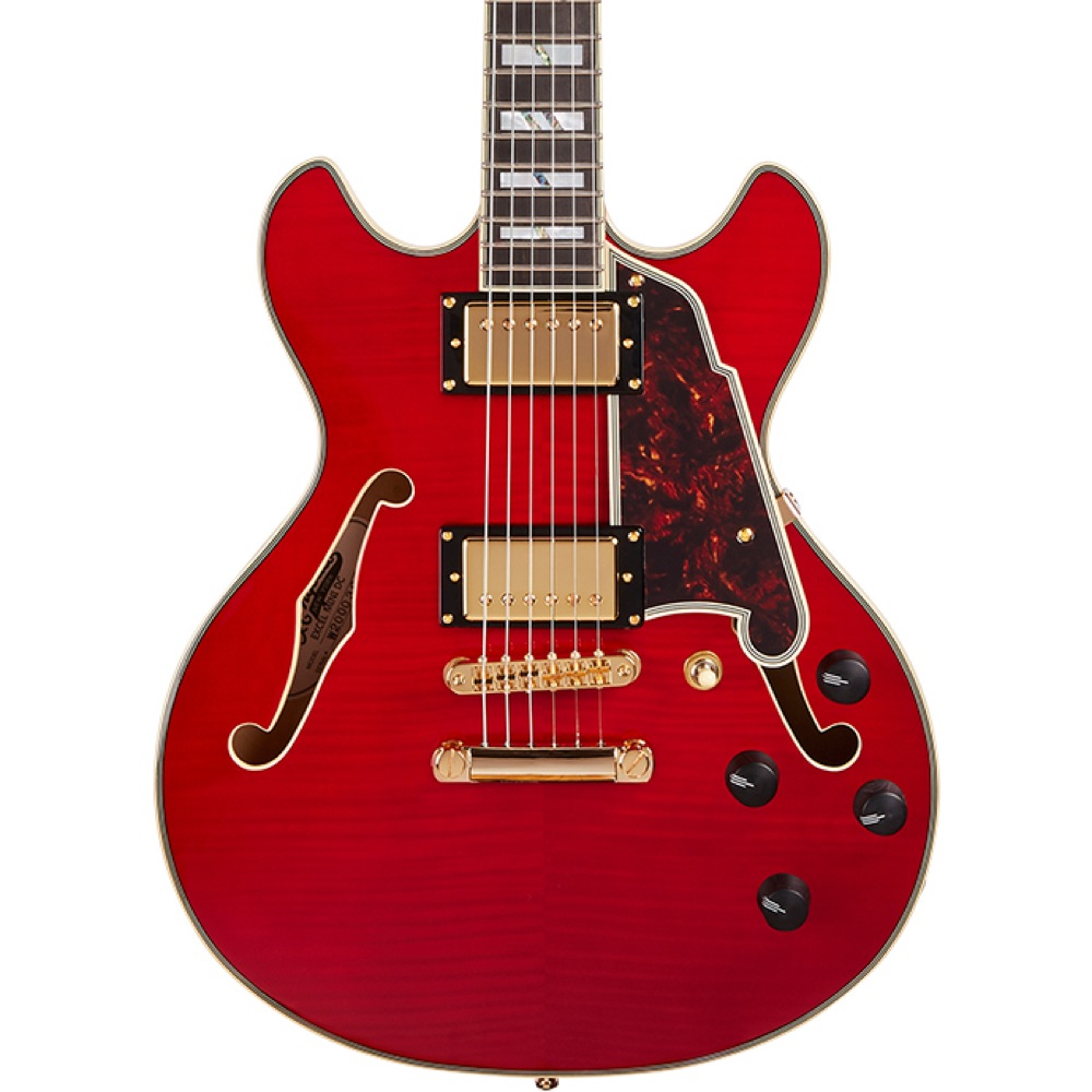 D’Angelico Excel Mini DC Trans Cherry エレキギター ボディトップアップ画像