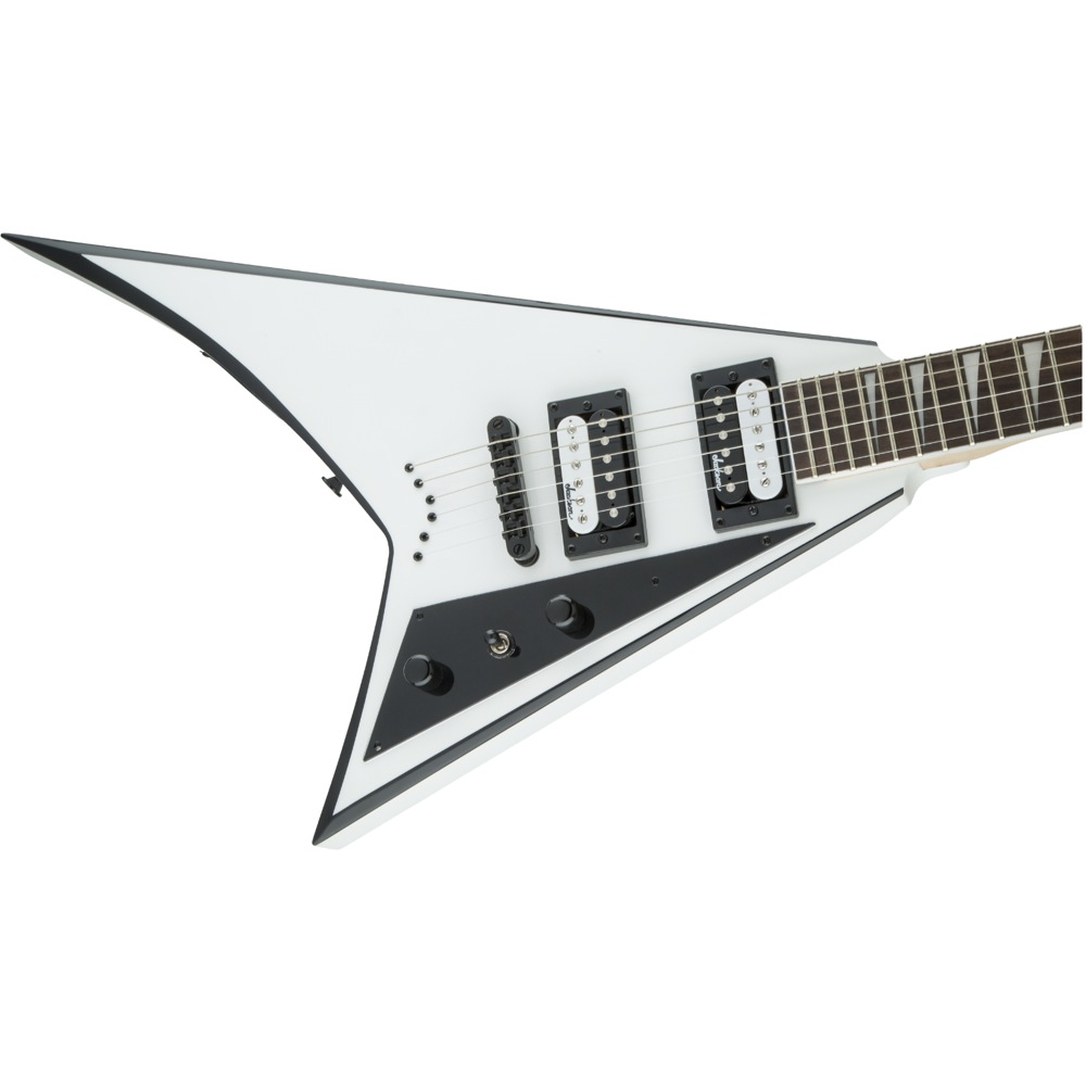 Jackson JS Series Rhoads JS32T White with Black Bevels エレキギター 斜めアングル画像