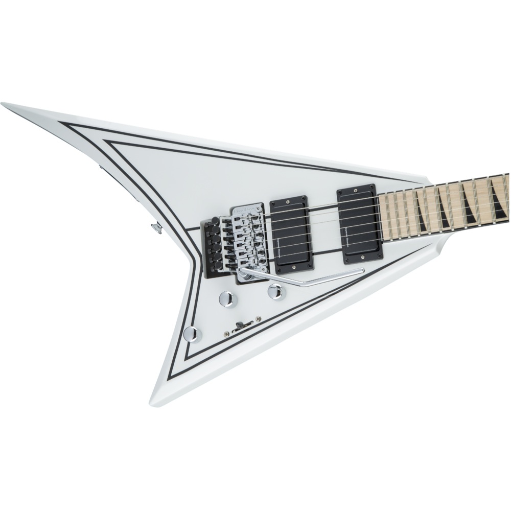 Jackson X Series Rhoads RRX24M Snow White with Black Pinstripes エレキギター 斜めアングル画像