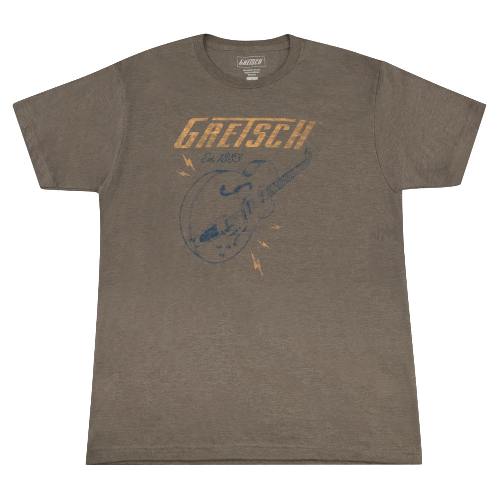 GRETSCH Lightning Bolt T-Shirt Brown XLサイズ 半袖 Tシャツ