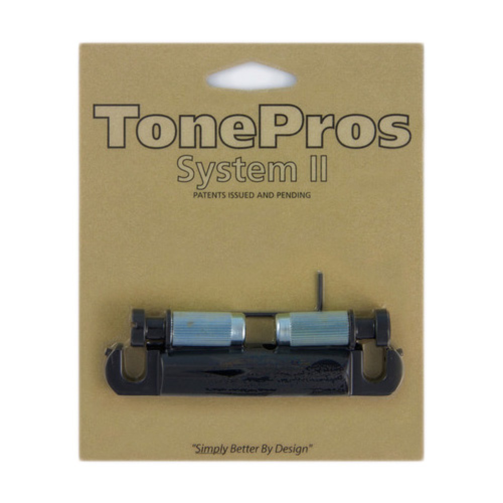 TonePros T1ZA-B Metric Aluminum Tailpiece ブラック ギター用テールピース