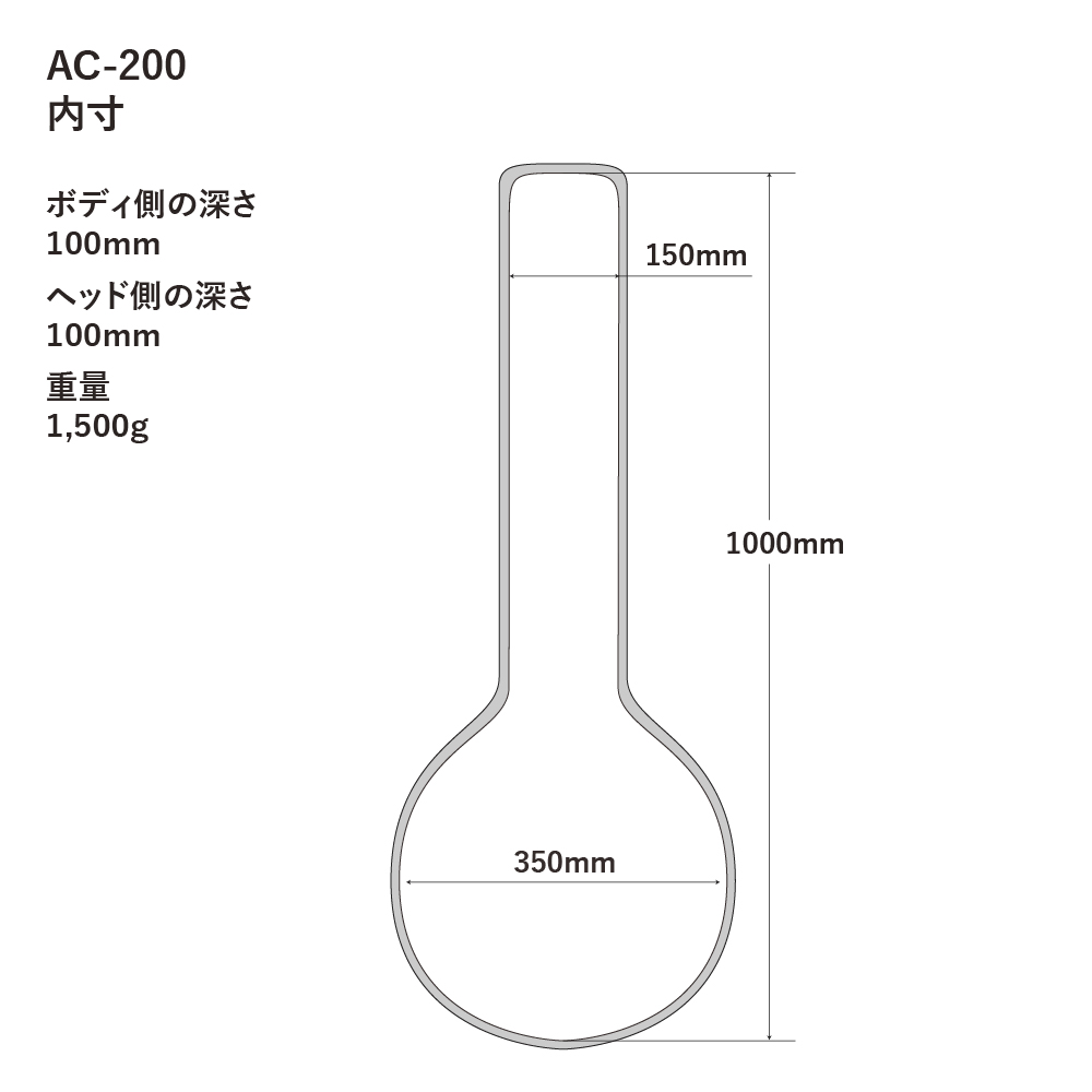 A.A.A. by HOSCO AC-200NV リゾネーターバンジョー用ケース 寸法図