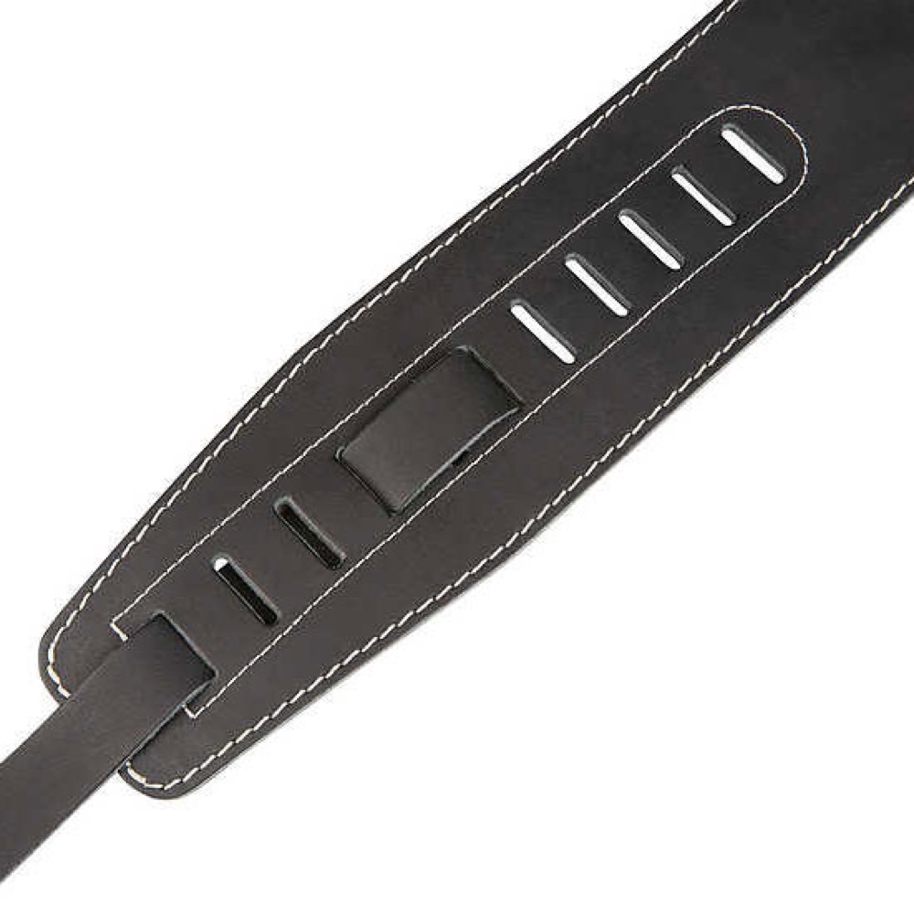 WARWICK Teambuilt Genuine Leather Bass Strap Black Silver Embossing ベースストラップ 長さ調整部画像