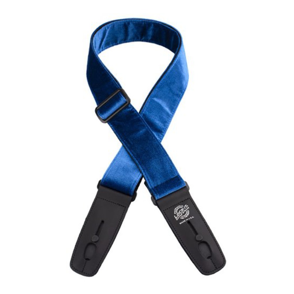 LOCK-IT STRAP Crushed Velvet 2” LIS 020 CV2-BLU ギターストラップ