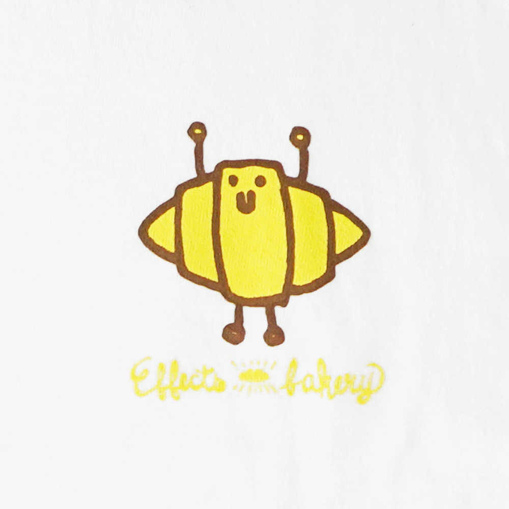 Effects Bakery Croissant Mサイズ 長袖 Tシャツ ホワイト イラスト