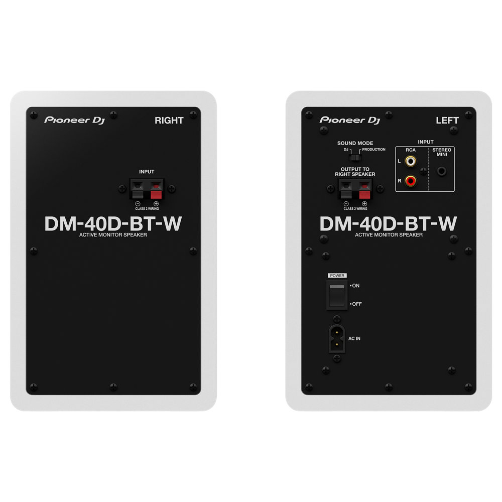 Pioneer DJ DM-40D-BT-W White Bluetooth搭載 パワードモニタースピーカー 1ペア（2台） 白 ホワイト