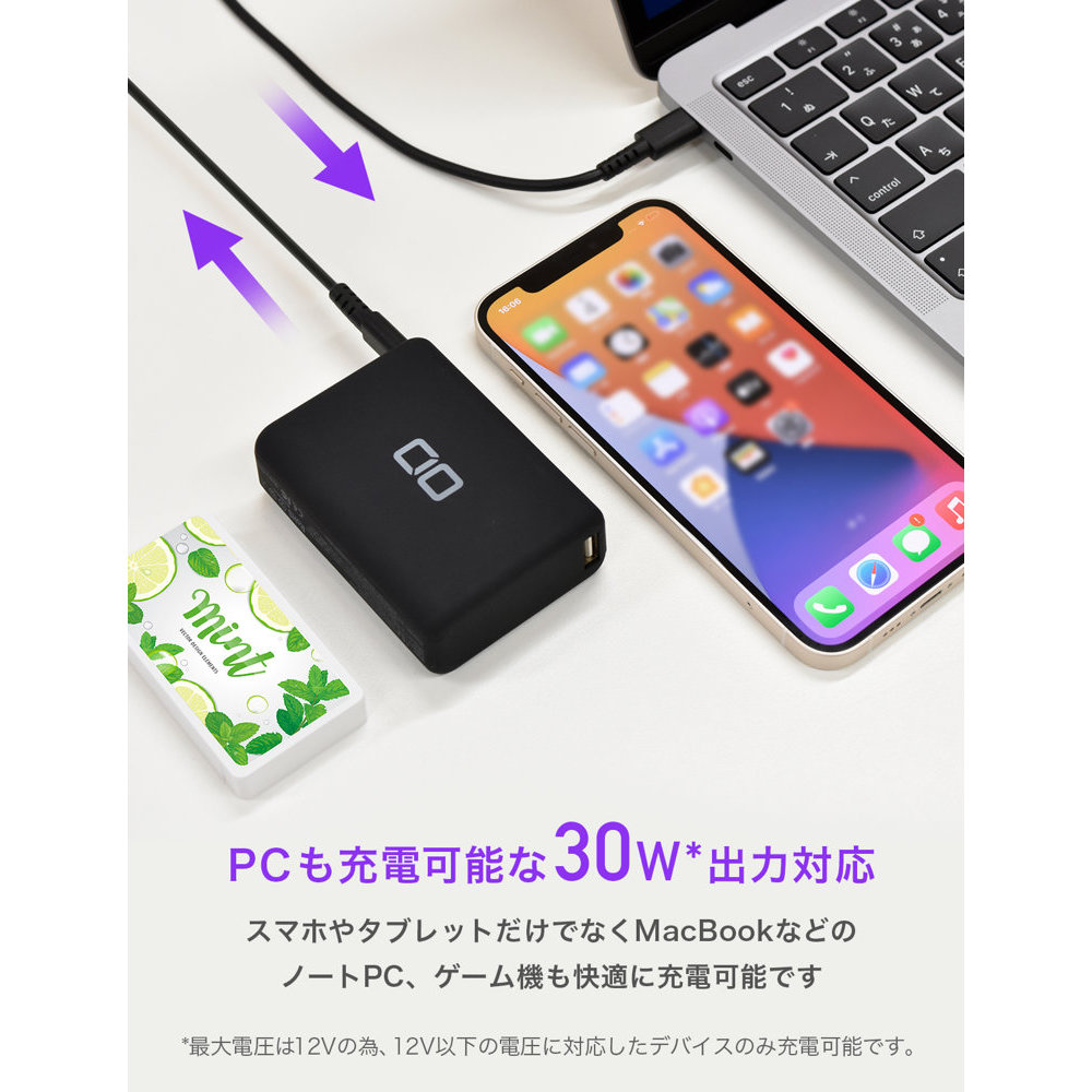 CIO SMARTCOBY Pro 30W Type-C×1 Type-A×1 30W出力対応 10000mAh 急速充電対応 モバイルバッテリー(急速充電規格  PD3.0対応 パススルー機能搭載) | web総合楽器店 chuya-online.com