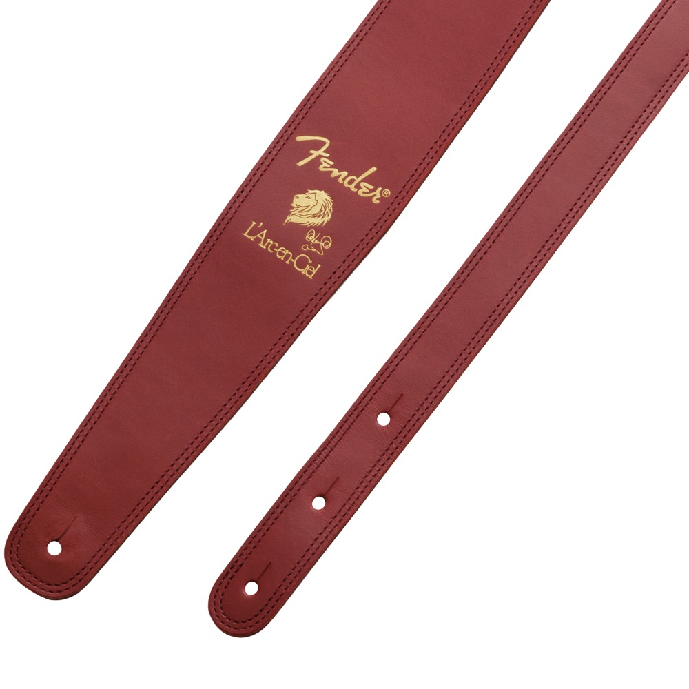 Fender KEN SIGATURE STRAP Red ギターストラップ ストラップエンド画像