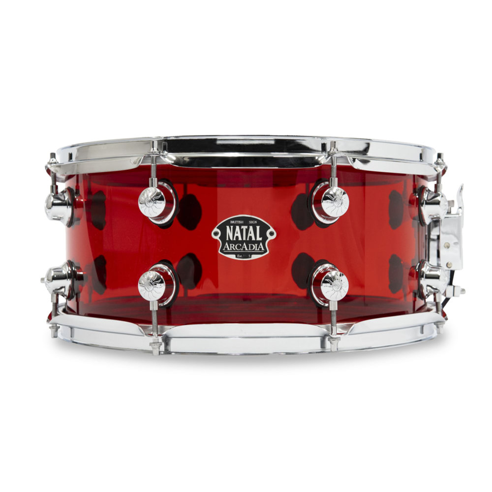 NATAL S-AC-S455-RD1 Arcadia Acrylic Transparent Red 14" × 5.5" スネアドラム