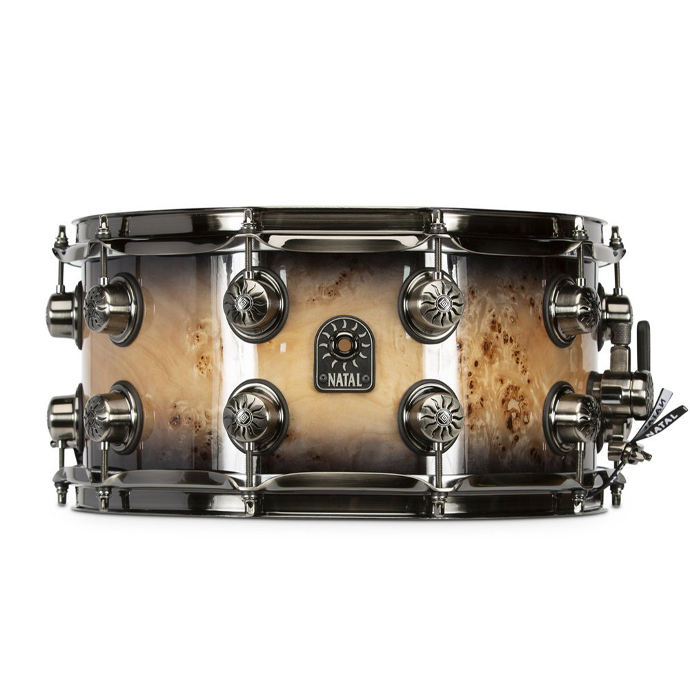 NATAL SD-MBB-BS47 Mappa Burl Black Smoked Gloss 14" x 7" スネアドラム