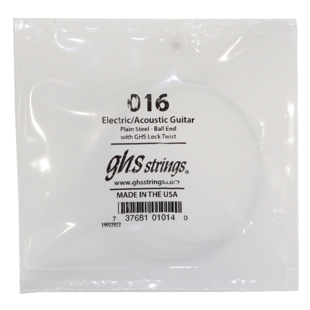 GHS ガス 016 Singles Plain Steel Strings .016 ギター用 バラ弦