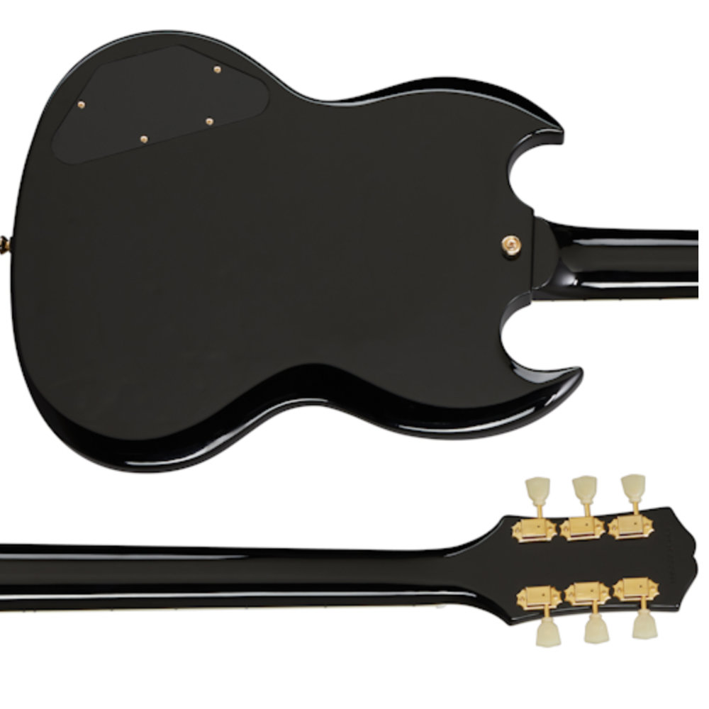 Epiphone SG Custom Ebony エレキギター ボディ、ネックバック画像