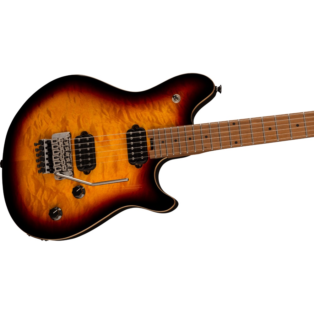 EVH イーブイエイチ Wolfgang WG Standard QM 3-Color Sunburst エレキギター ボディ斜めアングル画像