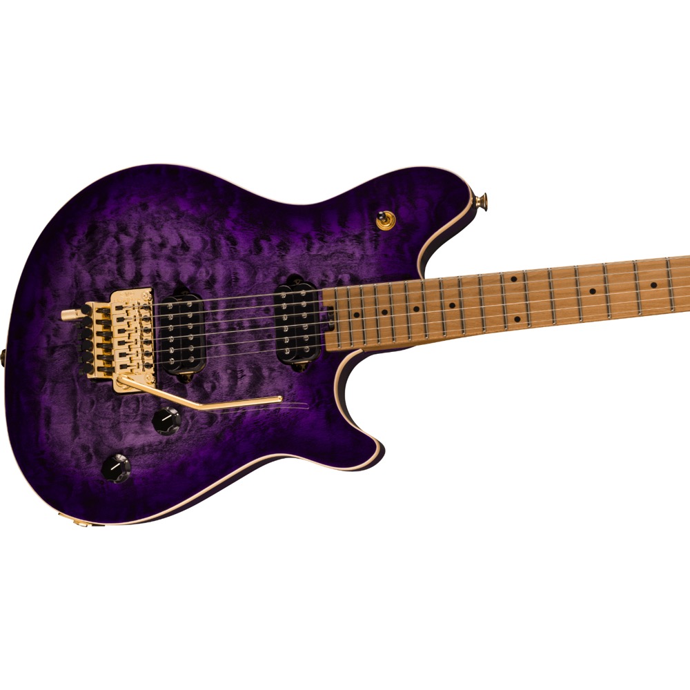 EVH イーブイエイチ Wolfgang Special QM Purple Burst エレキギター 斜めアングル画像