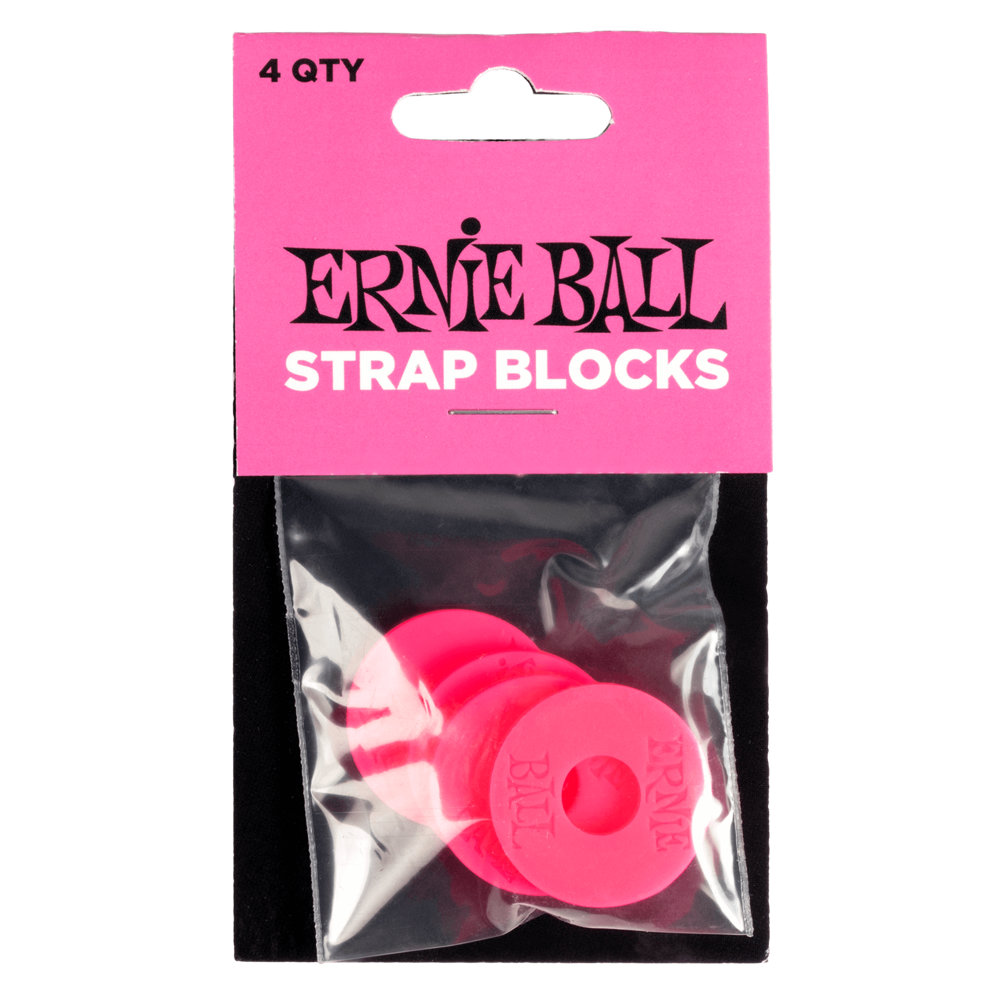 ERNIE BALL 5623 STRAP BLOCKS 4PK PINK ゴム製 ストラップブロック