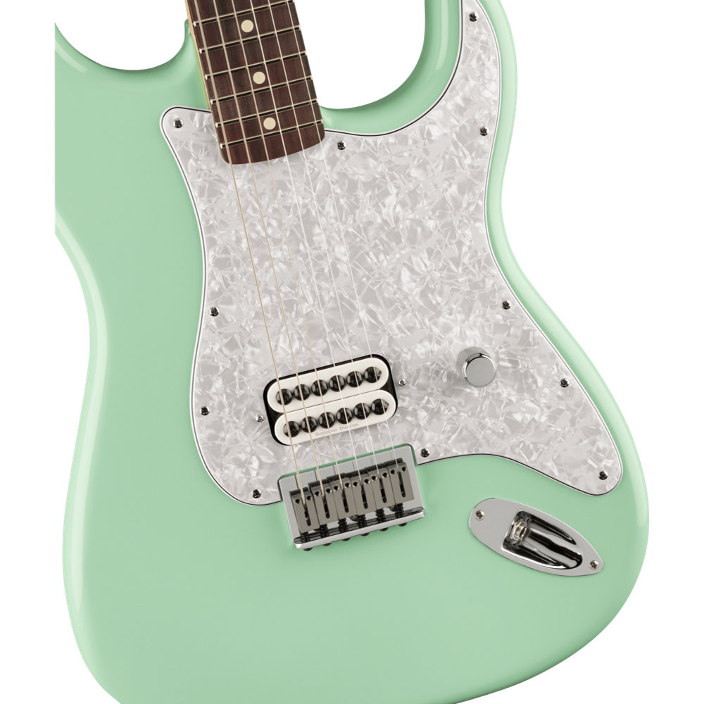 Fender フェンダー Limited Edition Tom Delonge Stratocaster， Rosewood Fingerboard， Surf Green ストラトキャスター エレキギター ピックアップ、ブリッジ、コントロール