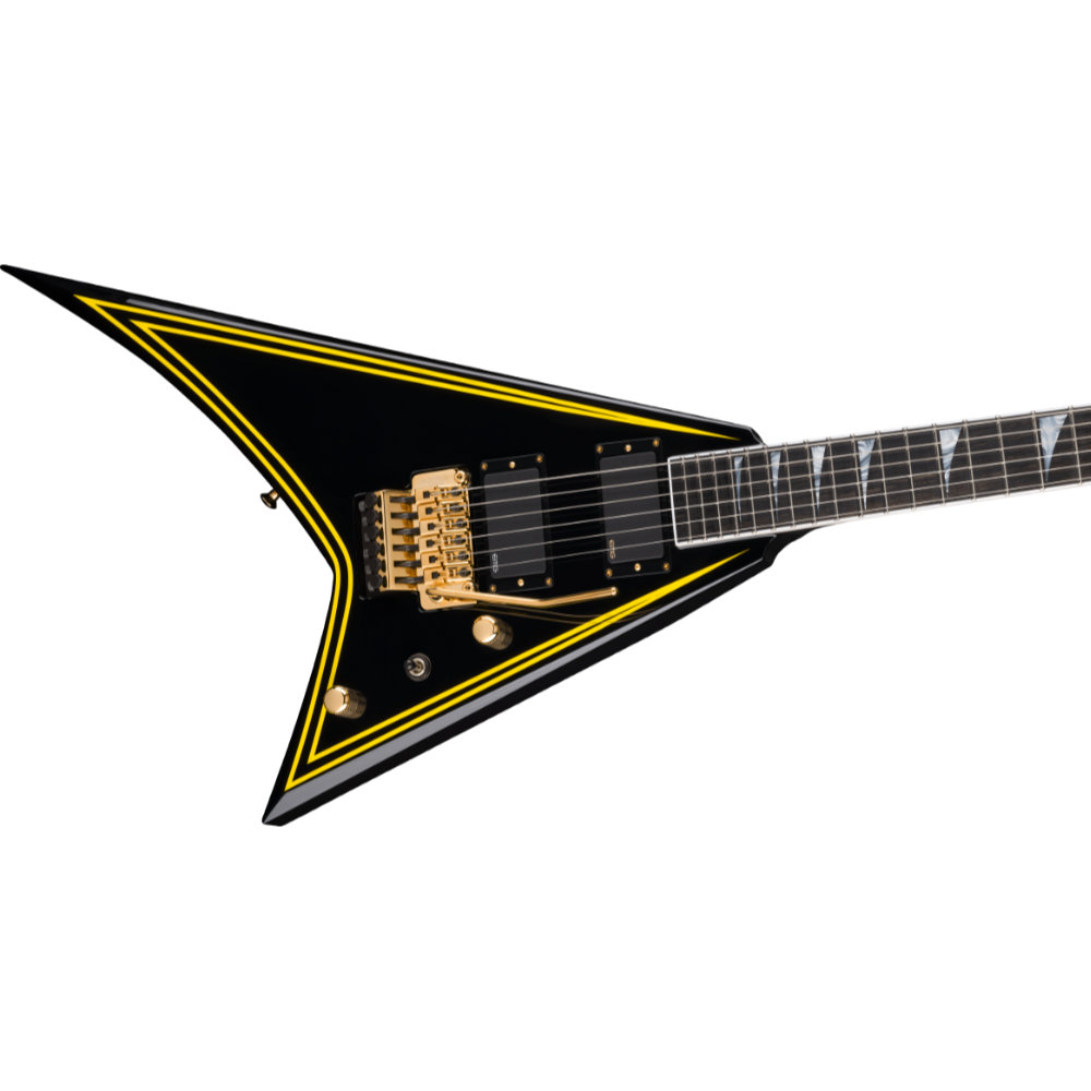 Jackson ジャクソン MJ Series Rhoads RR24MG Ebony Fingerboard Black with Yellow Pinstripes エレキギター ボディトップ