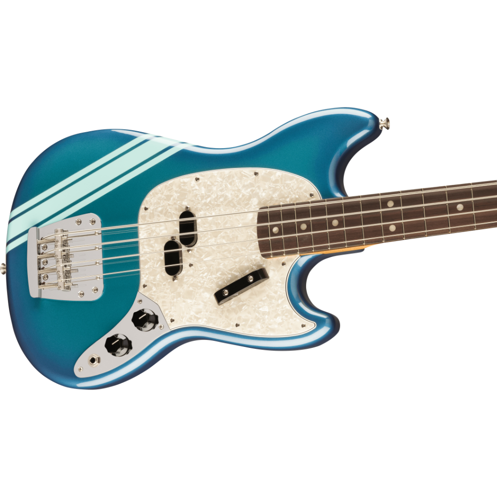 Fender フェンダー Vintera II 70s Competition Mustang Bass RW CBRG エレキベース 斜めアングル画像