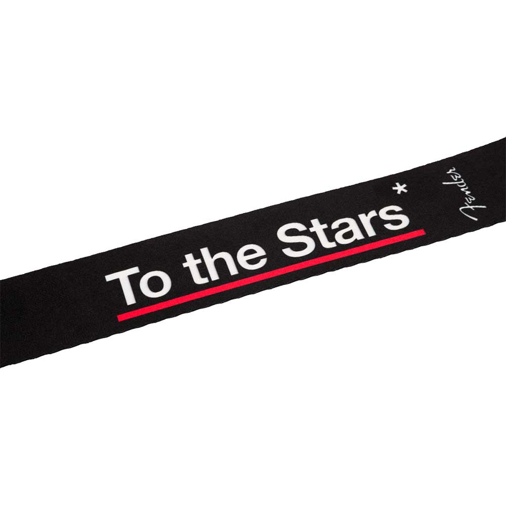 Fender フェンダー Tom DeLonge To The Stars Straps ブラック ギターストラップ ポリエステル Tom DeLonge To The Starsのロゴ入り