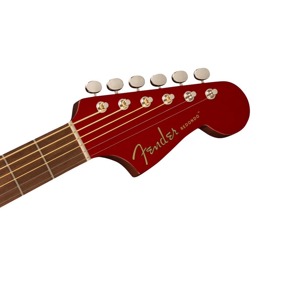 Fender フェンダー REDONDO PLAYER CAR WN Candy Apple Red エレアコ アコースティックギター ヘッド画像