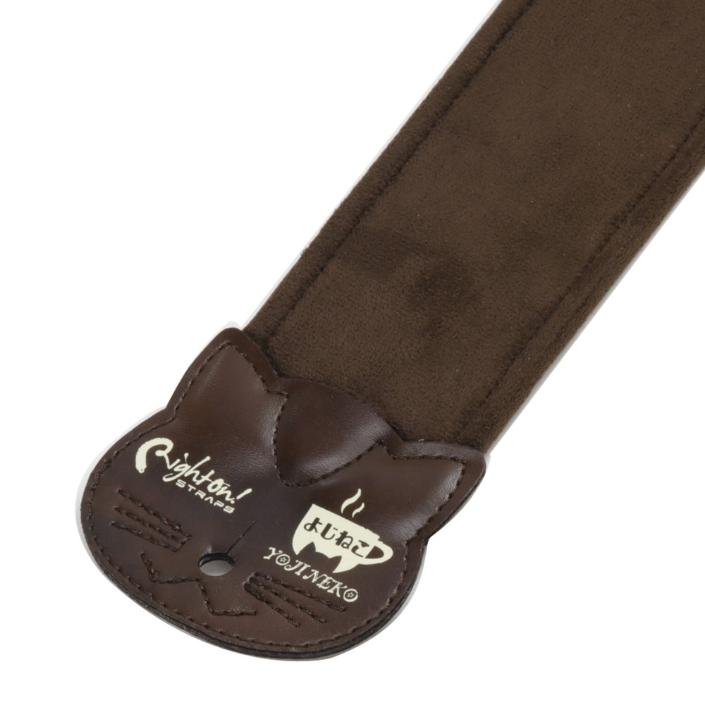 Righton! STRAPS ライトオン ストラップ YOJINEKO CAFELATTE BROWN ギターベースストラップ ギターベースストラップ 裏面 画像