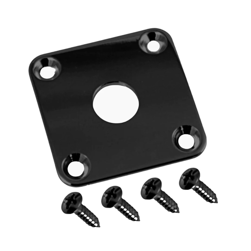 ALLPARTS オールパーツ AP-0633-003 Black Metal Jackplate レスポールタイプ用ジャックプレート