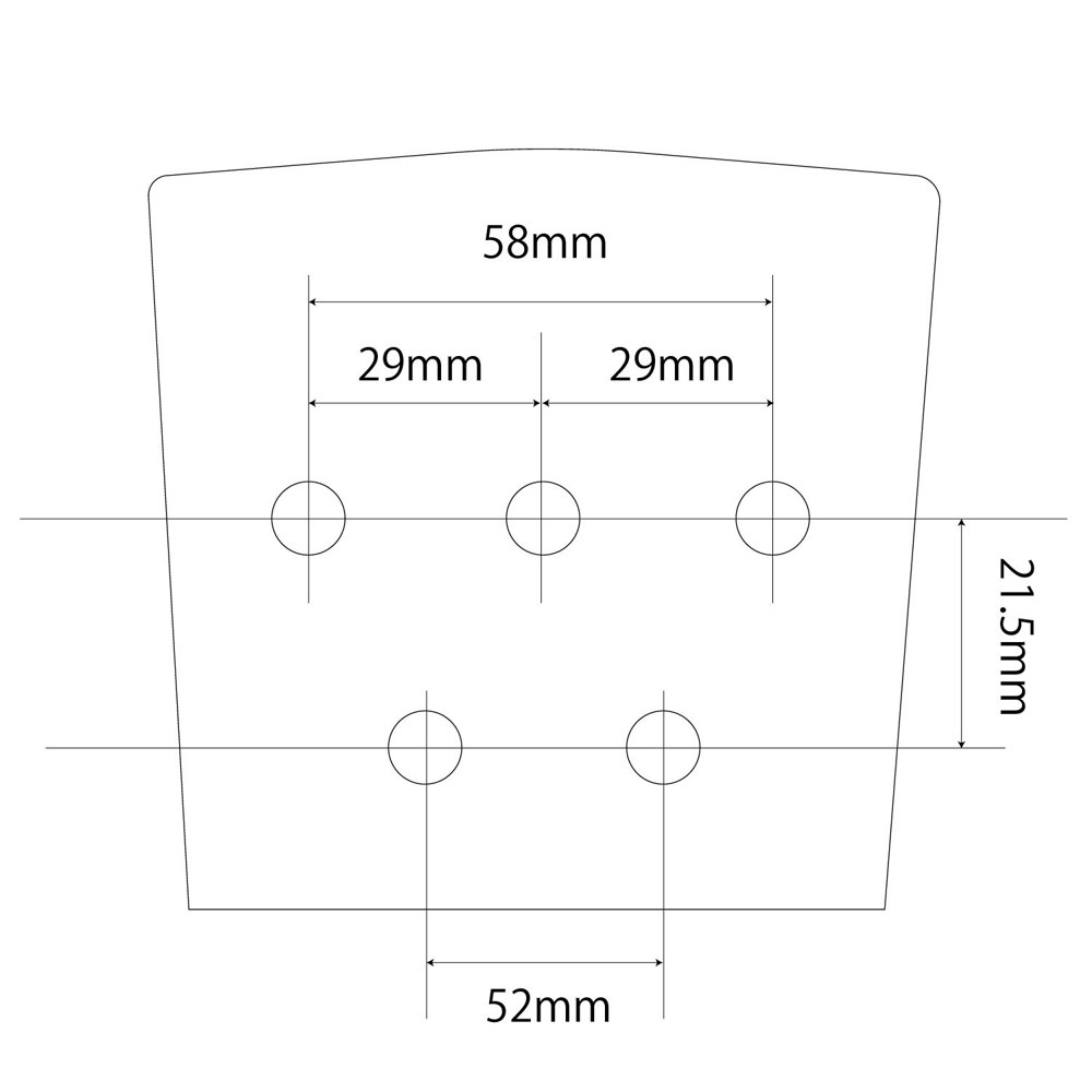 ALLPARTS オールパーツ BB-0316-010 Bridge And Tailpiece For Rickenbacker リッケンバッカースタイル ベースブリッジ 寸法図画像