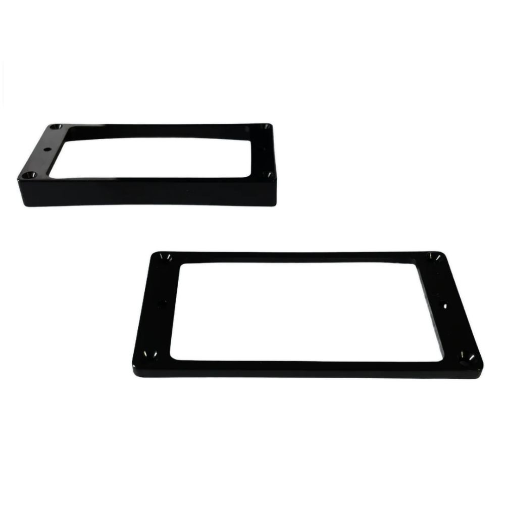 ALLPARTS オールパーツ PC-0743-023 Humbucking Pickup Rings Slanted Black Plastic Flat Bottom エスカッションセット