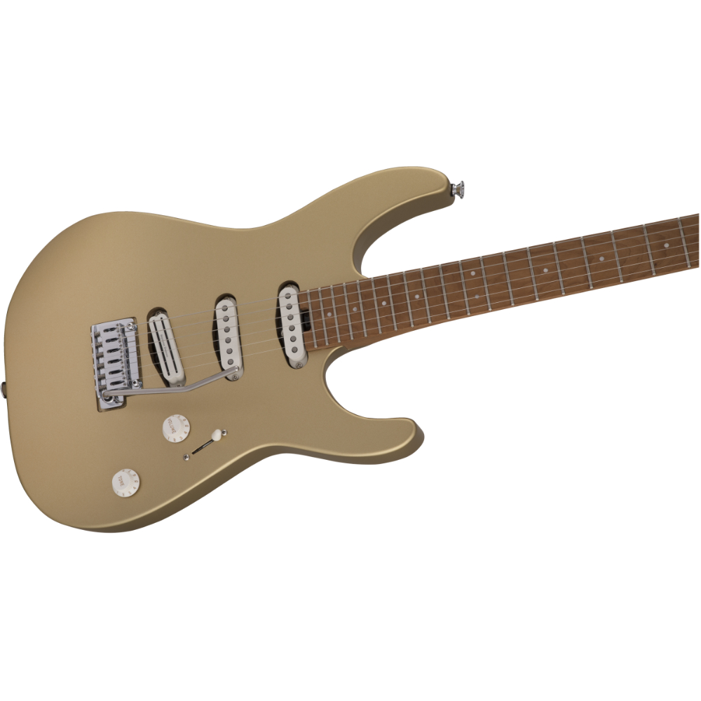 Charvel シャーベル Pro-Mod DK22 SSS 2PT CM Pharaohs Gold エレキギター 斜めアングル画像