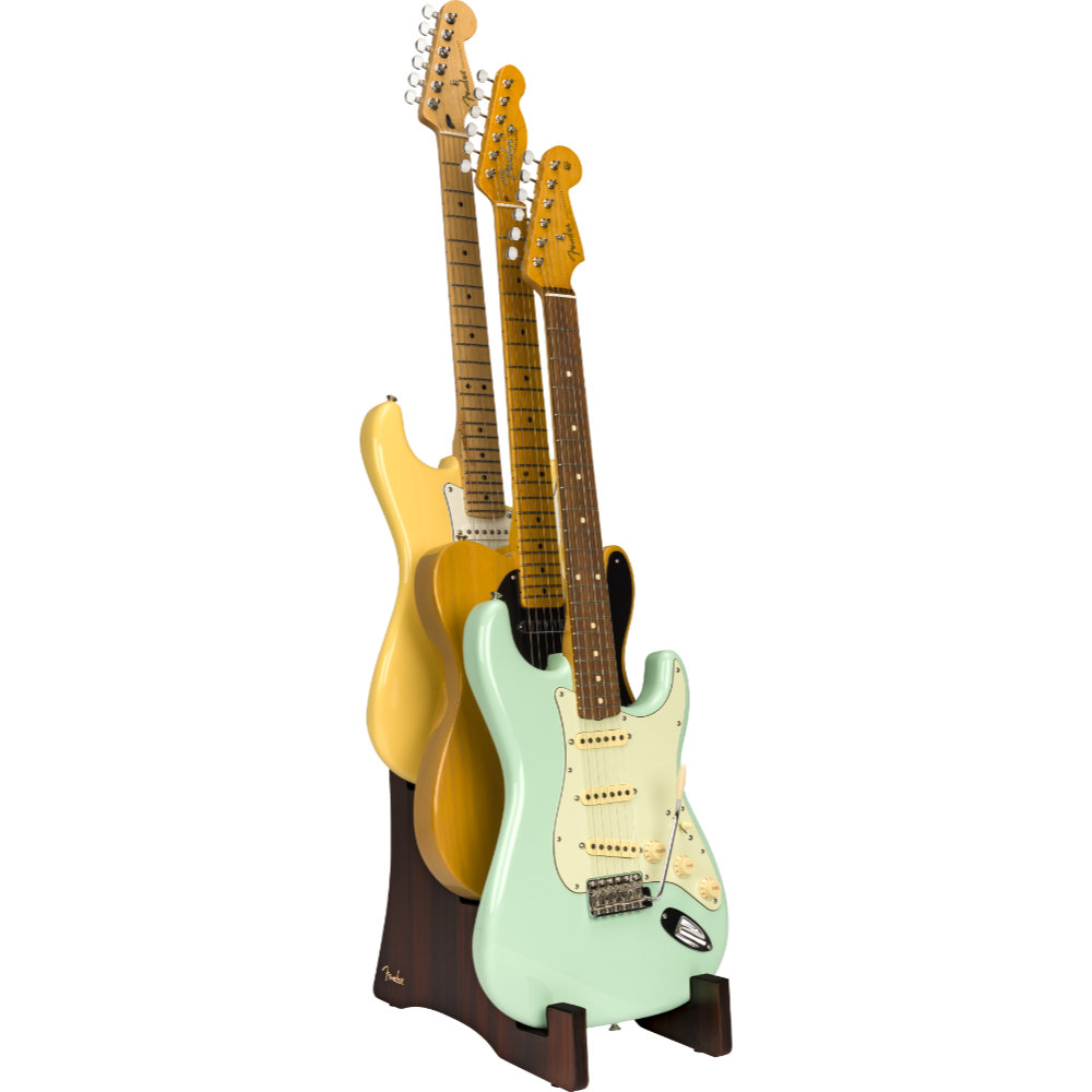 Fender フェンダー Deluxe Wooden 3-Tier Multi Stand 3本立てギタースタンド ギター設置イメージ