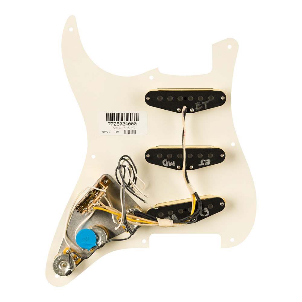 Fender フェンダー Pre-Wired Strat Pickguard Eric Johnson Signature Parchment 8 Hole PG 配線済みピックアップセット 背面