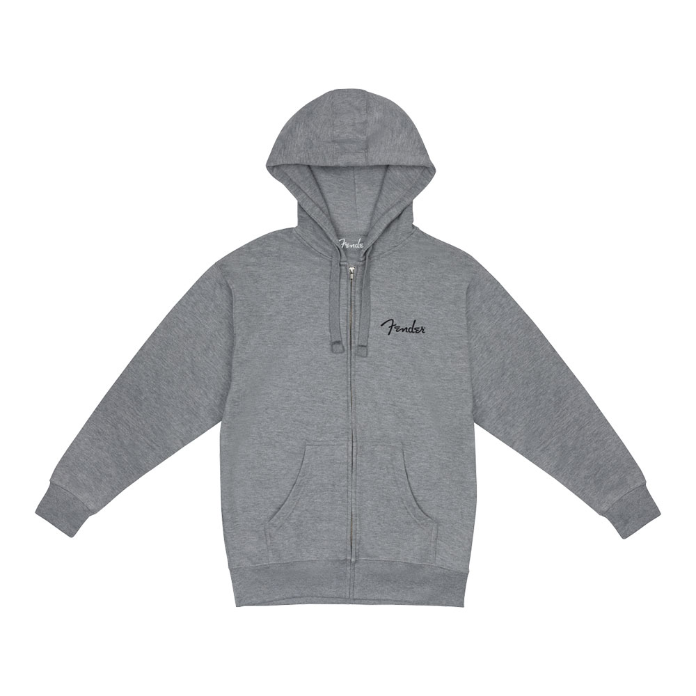 Fender フェンダー Spaghetti Small Logo Zip Front Hoodie Athletic Gray Mサイズ ジップパーカー