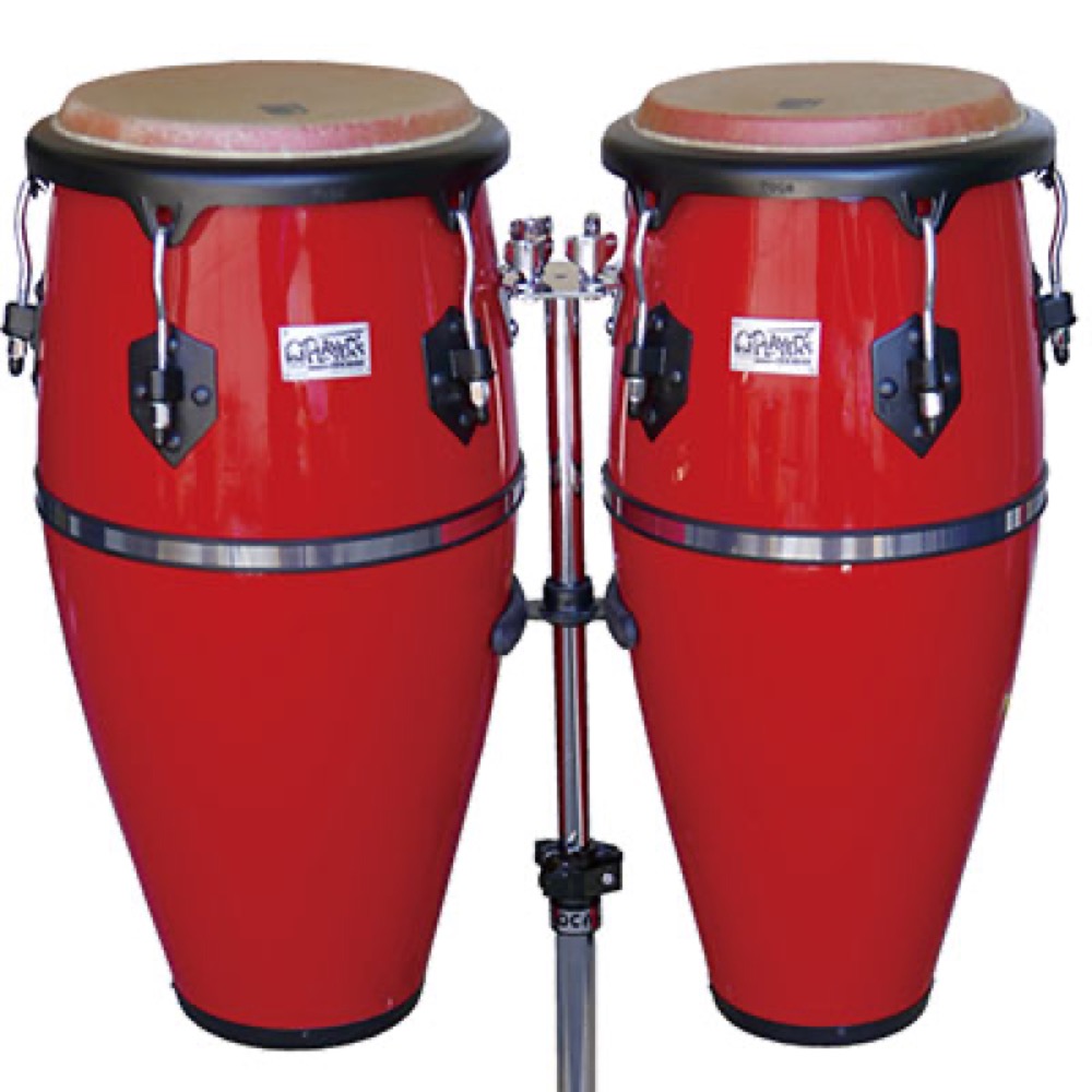 TOCA トカ 4010R Players Fiberglass 10+11インチ Conga Set Red コンガ レッド スタンド付き アップ画像