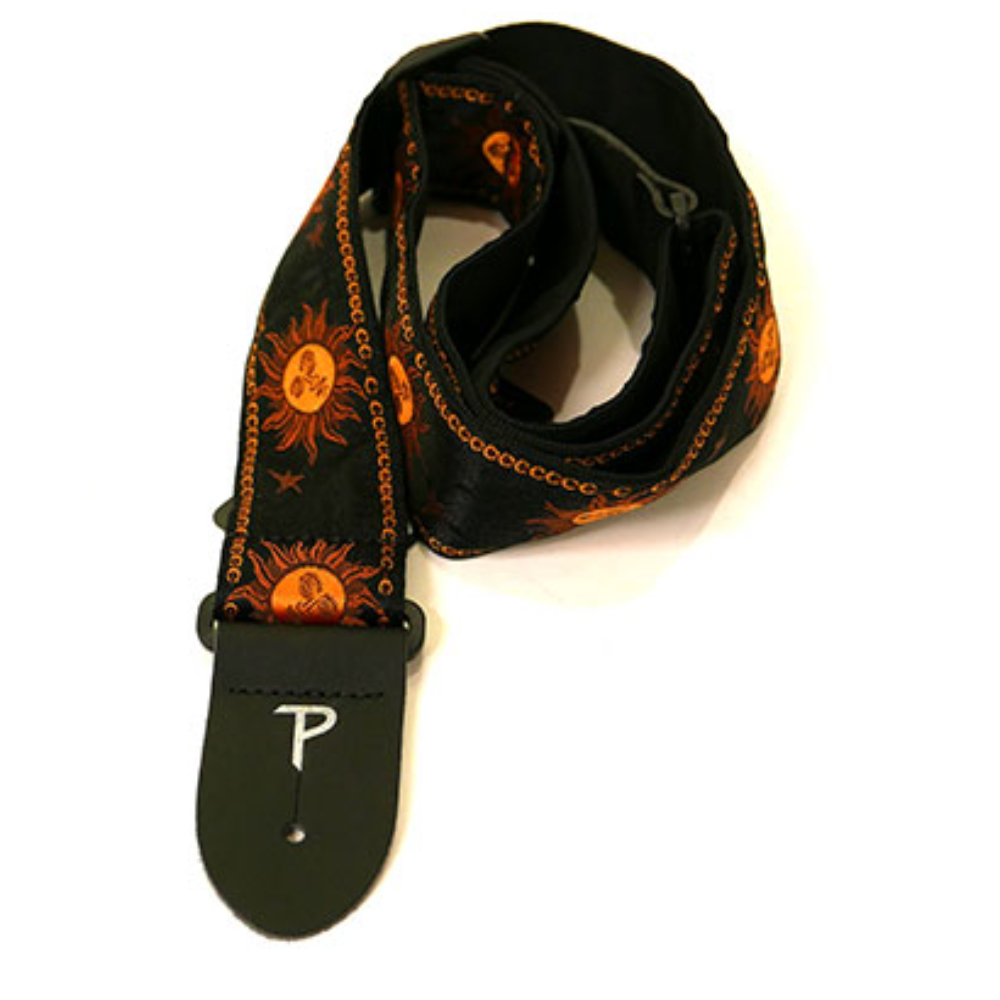 Perri’s ペリーズ TWS-7008 SUNS BLK JACQUARD ギターストラップ ペリーズ TWS-7008 SUNS BLK JACQUARD ギターストラップ