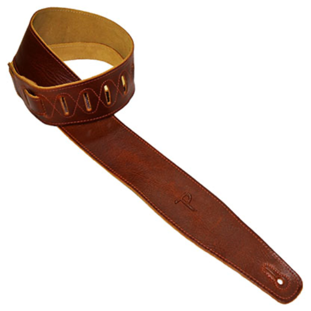 Perri’s ペリーズ AFR25-6872 2.5インチ THE AFRICA RUST Guitar strap ブラウン 革 ギターストラップ