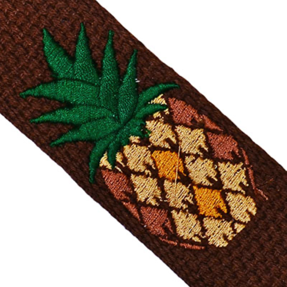 Perri’s ペリーズ CWS15EMB-7110 1.5インチ Pineapple 刺繡 コットン ウクレレストラップ 刺繍