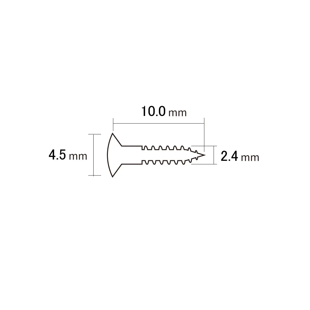 SCUD スカッド WS-18BH ギターペグ用ビス ブラック 6個入り サイズ図画像