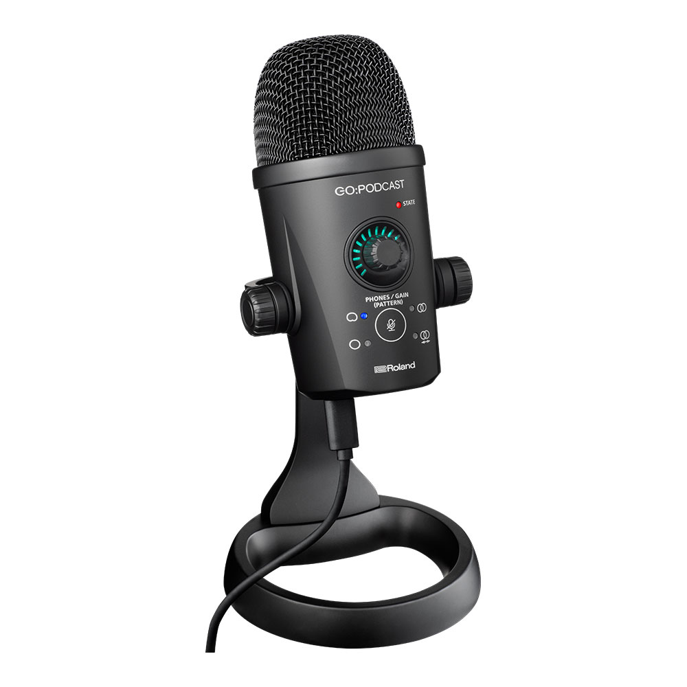 USBマイク ローランド Roland GO:PODCAST USB microphone for streamer 配信用マイク GOPODCAST スマホ対応 専用アプリでBGMや静止画/動画を利用可能 全体像