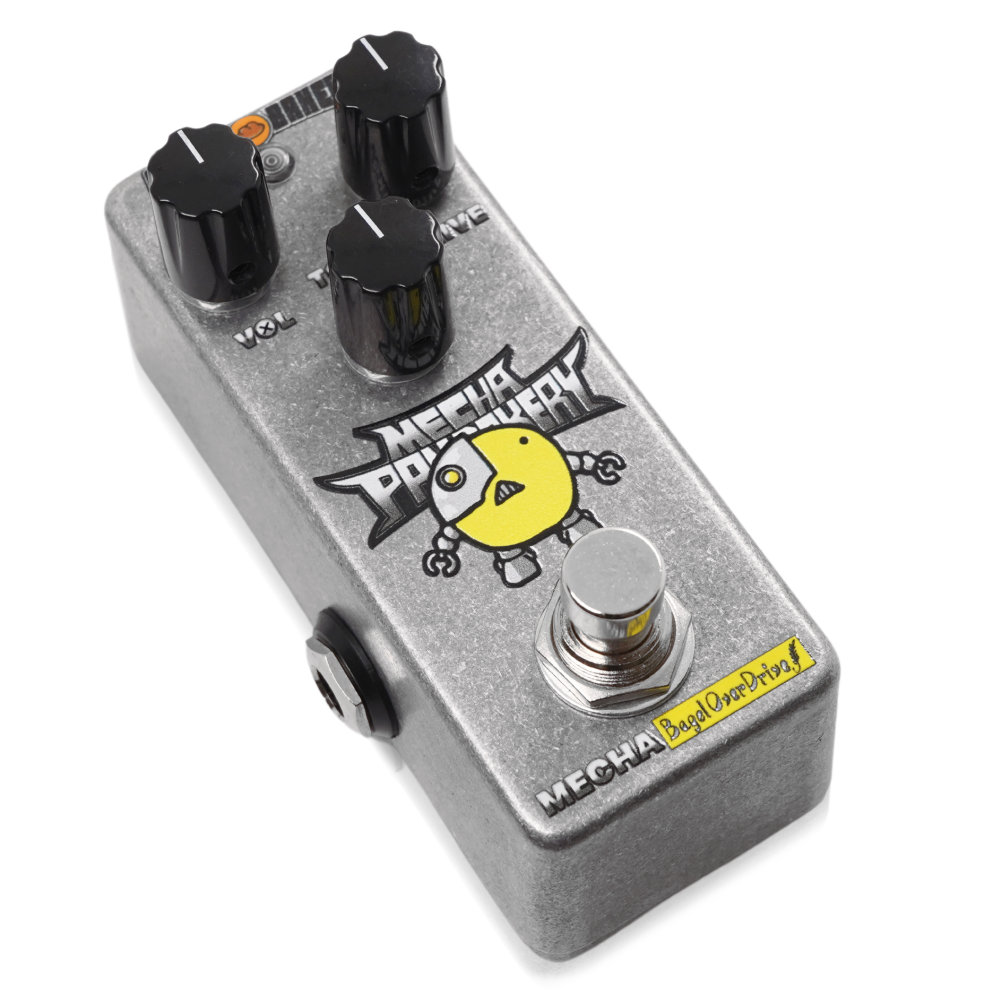 Effects Bakery エフェクツベーカリー MECHA-PAN BAKERY Series MECHA-BAGEL OVERDRIVE NAKED EDITION オーバードライブ ギターエフェクター フットスイッチ側からのアングル