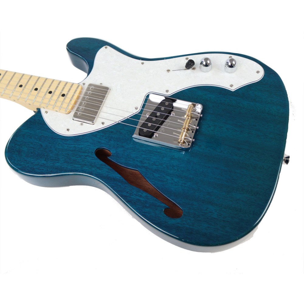 フジゲン エレキギター FUJIGEN FGN NTE110MMHT TBL 01 シンライン Neo Classic ネオクラシック Transparent Blue トランスペアレントブルー ボディトップ画像