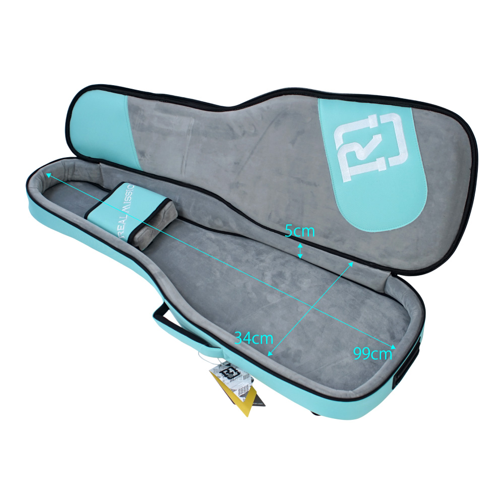 エレキギターケース REAL MISSION CoolVox E Aqua アクア 水色 エレキ ギグバッグ リュック 背負うギターケース リアルミッション 内寸