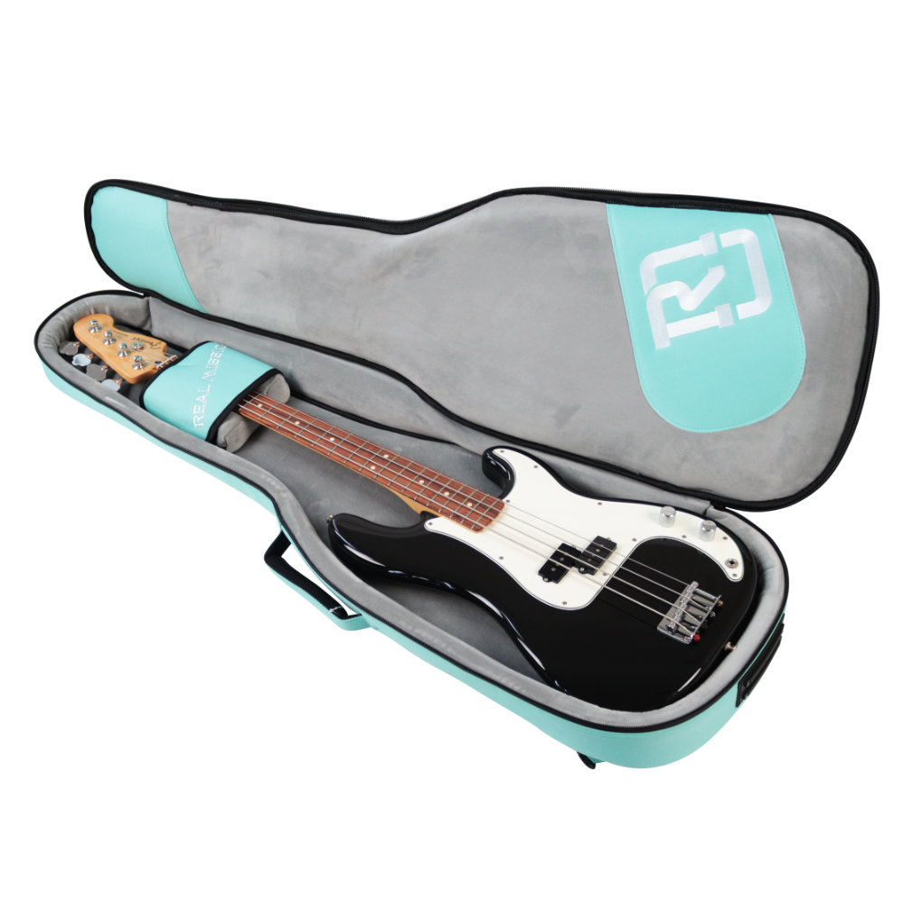 エレキベースケース REAL MISSION CoolVox B Aqua アクア 水色 ベース ギグバッグ リュック 背負うベースケース リアルミッション 仕舞いイメージ 1