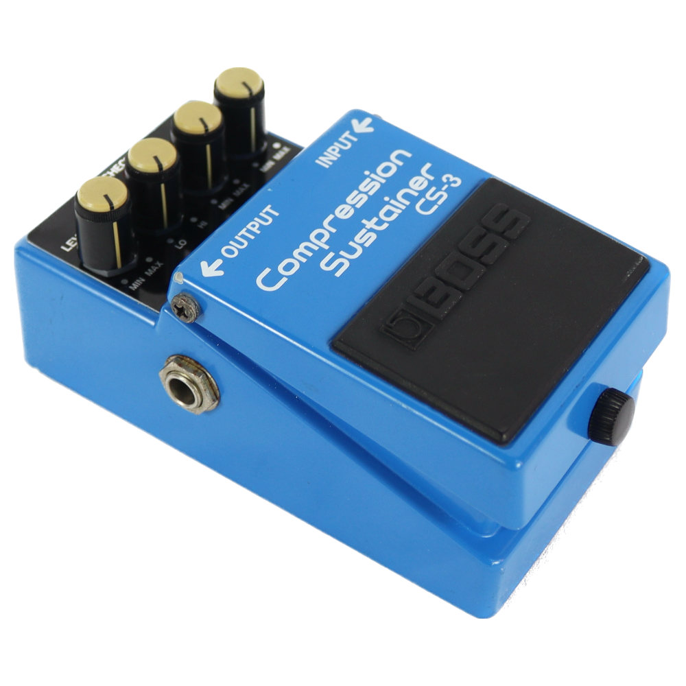 【中古】 コンプレッサー エフェクター BOSS CS-3 Compression Sustainer Made in Japan ギターエフェクター 本体画像 斜め L