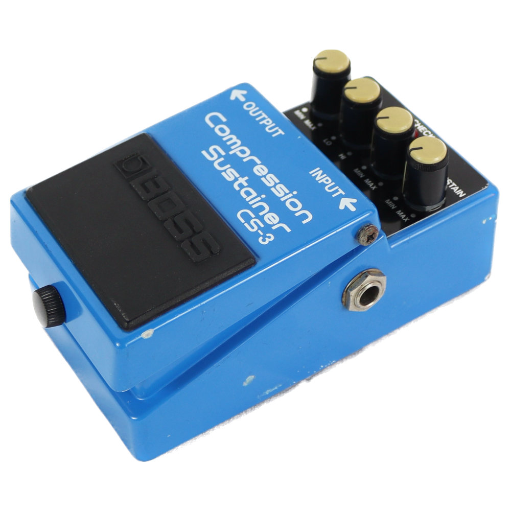 【中古】 コンプレッサー エフェクター BOSS CS-3 Compression Sustainer Made in Japan ギターエフェクター 本体画像 斜め R