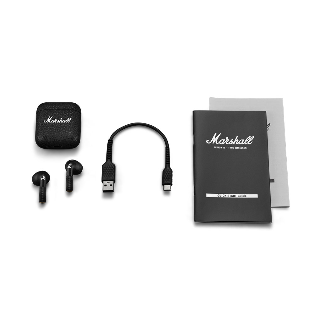 MARSHALL マーシャル Minor IV Black トゥルーワイヤレスイヤホン インナーイヤー型 製品内容