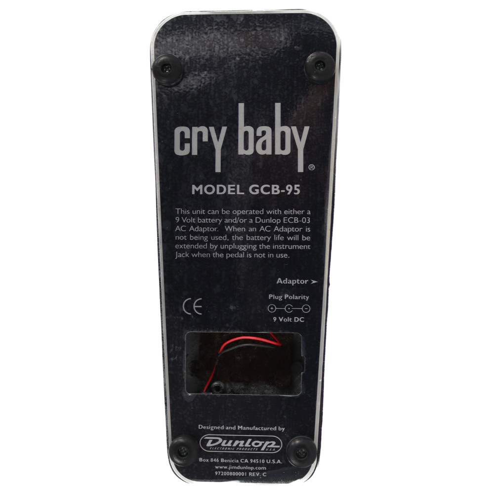 【中古】 ワウ エフェクター JIM DUNLOP Cry Baby GCB95 ワウペダル 本体画像 裏