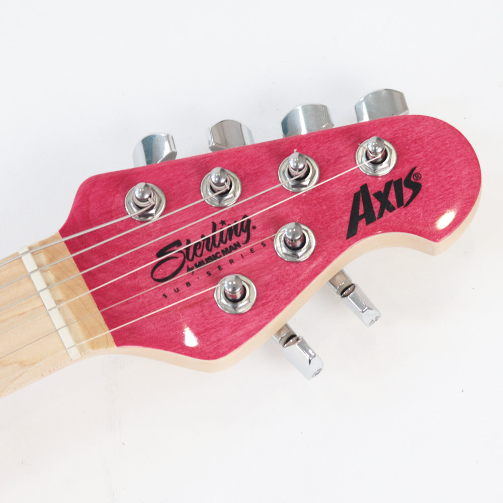 エレキギター スターリン ミュージックマン Sterling By Musicman SUB AXIS FLAME TOP AX3FM-STP-M1 アクシス ピンク ステインピンク ヘッド画像