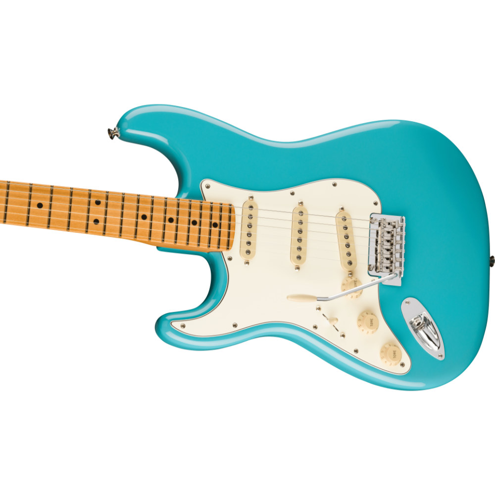 Fender フェンダー Player II Stratocaster Left-Handed MN Aquatone Blue レフティ エレキギター ストラトキャスター ボディ斜めアングル画像