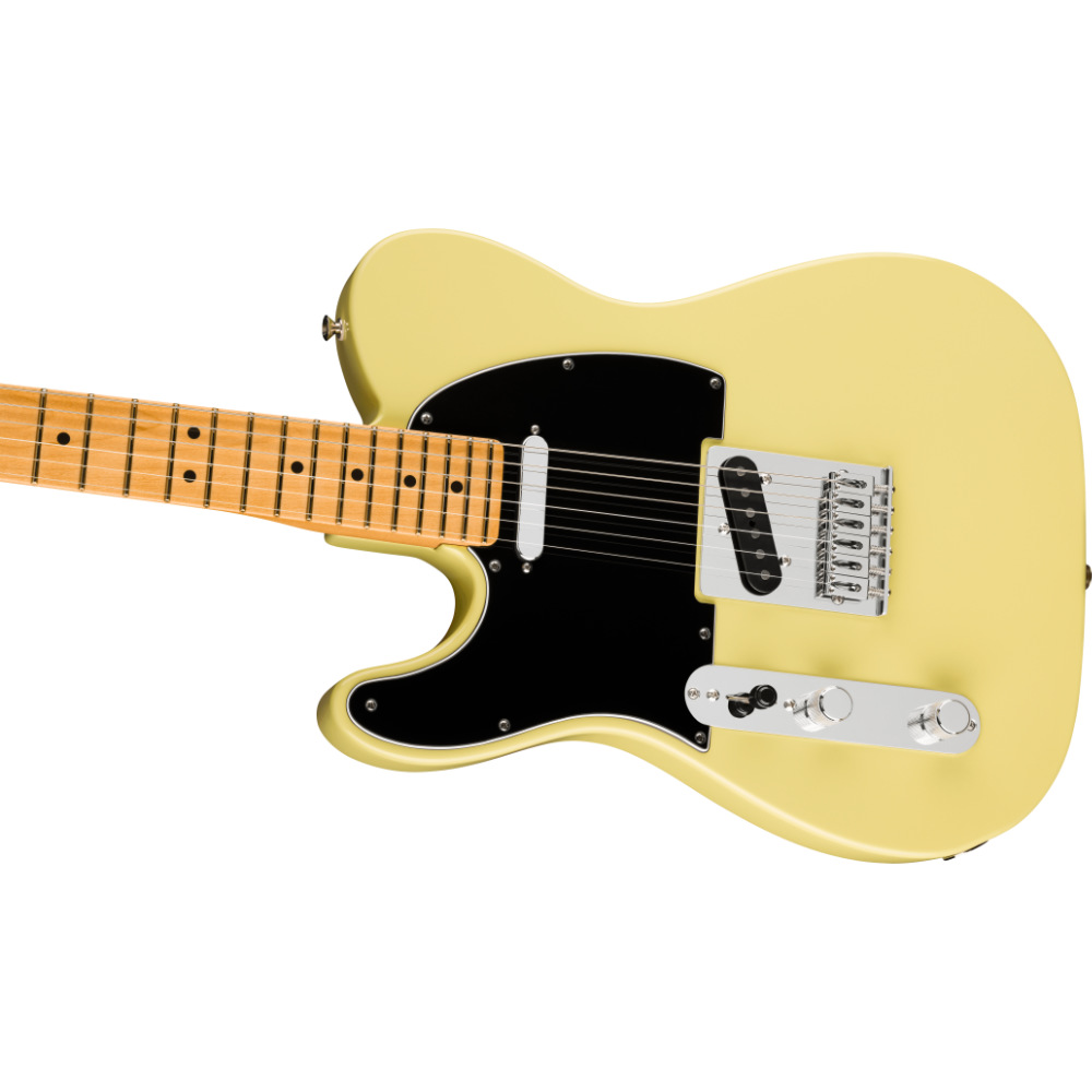 Fender フェンダー Player II Telecaster Left-Handed MN Hialeah Yellow レフティ エレキギター テレキャスター ボディ斜めアングル画像