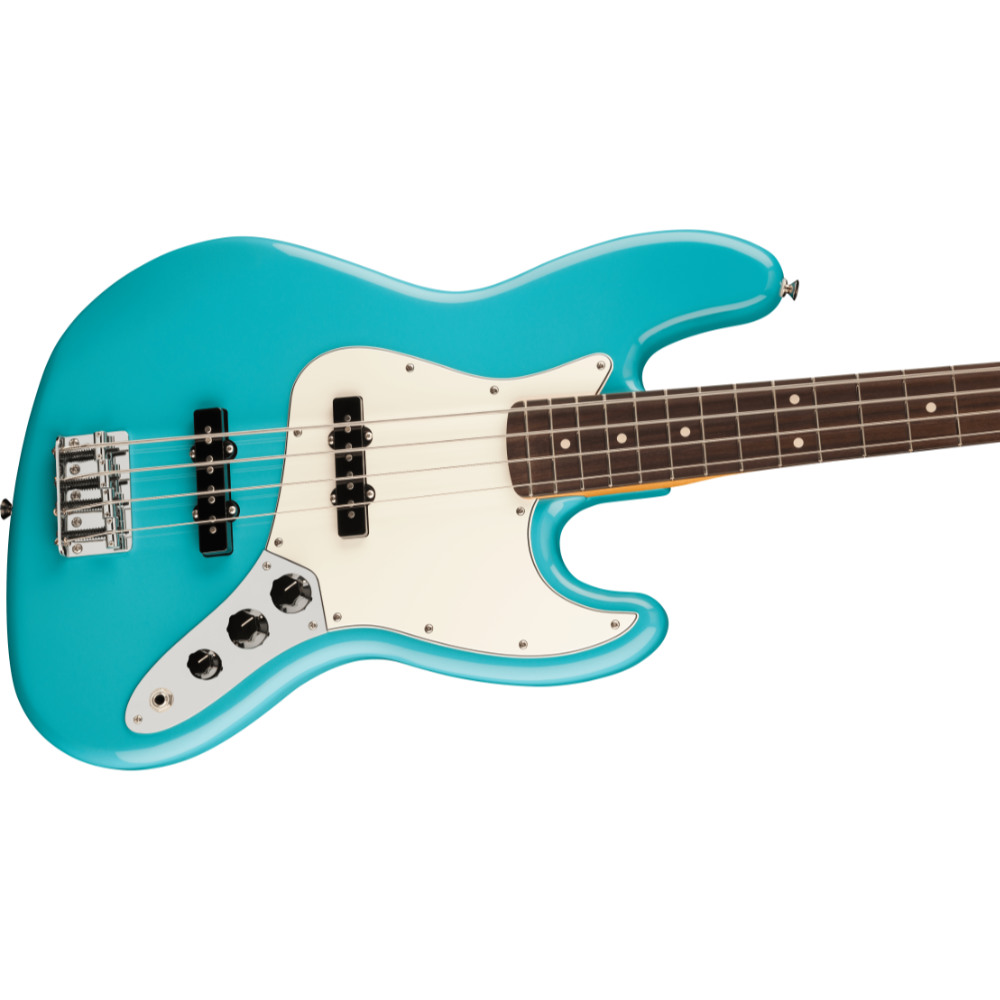 Fender フェンダー Player II Jazz Bass RW Aquatone Blue エレキベース ジャズベース ボディ斜めアングル画像